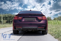 Rear Bumper Diffuser suitable for BMW 4 Series F32 F33 F36 (2013-2019) Coupe Cabrio M Design Left Double Outlet Black-image-6085610