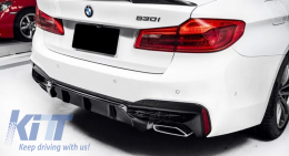 Rear Bumper Diffuser suitable for BMW 5 Series G30 G31 Limousine Touring (2017-up) M5 Design Piano Black-image-6043644