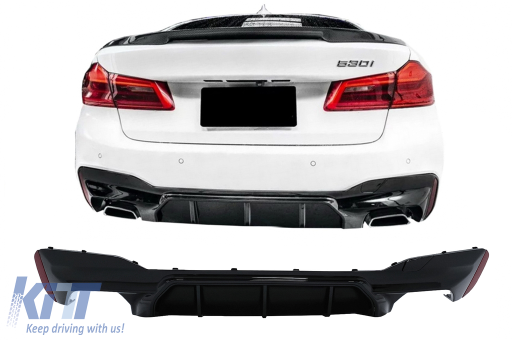 Rear Bumper Diffuser Suitable For Bmw 5 Series G30 G31 Limousine Touring 2017 Up M5 Design Piano Black Carpartstuning Com