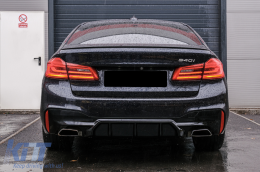 Rear Bumper Diffuser suitable for BMW 5 Series G30 G31 Limousine Touring (2017-up) M5 Design Piano Black-image-6098352