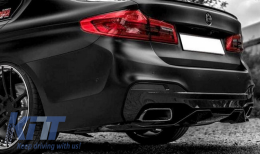 Rear Bumper Diffuser suitable for BMW 5 Series G30 G31 Limousine Touring (2017-up) M Performance Design Piano Black-image-6043662