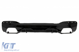 Rear Bumper Diffuser suitable for BMW 5 Series G30 G31 Limousine Touring (2017-up) M Performance Design Piano Black-image-6101225