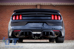 Rear Bumper Diffuser suitable for Ford Mustang Mk6 VI Sixth Generation (2015-2017) RTR Design Matte Black-image-6057531