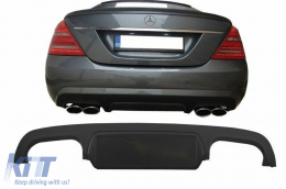 Rear Bumper Diffuser suitable for Mercedes W221 S-Class (2010-2013) Facelift S63 S65 Design-image-6092368