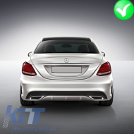 Rear Bumper Diffuser suitable for Mercedes C-Class W205 S205 (2014-2020) C63 Design Only for Sport Package-image-6003962