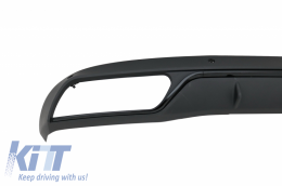 Rear Bumper Diffuser suitable for Mercedes C-Class W205 S205 (2014-2018) C63 Look Shadow Black only for Standard Bumper-image-6032021