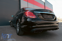 Rear Bumper Diffuser suitable for Mercedes C-Class W205 S205 (2014-2018) C63 Look Shadow Black only for Standard Bumper-image-6092269