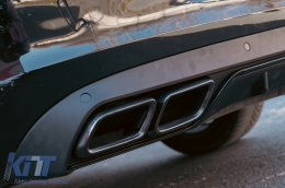 Rear Bumper Diffuser suitable for Mercedes C-Class W205 S205 (2014-2018) C63 Look Shadow Black only for Standard Bumper-image-6092271