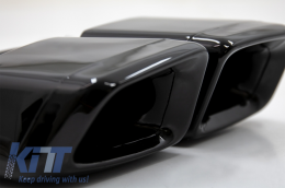 Rear Bumper Diffuser suitable for Mercedes S-Class W221 (2005-2013) Facelift S63 S65 Design with Black Exhaust Muffler Tips-image-6024690