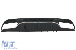 Rear Bumper Diffuser suitable for Mercedes C-Class W205 S205 (2014-2020) C63 Design with Exhaust Muffler Tips Only for Sport Package-image-6044540