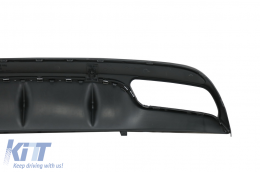 Rear Bumper Diffuser suitable for Mercedes C-Class W205 S205 (2014-2020) C63 Design with Exhaust Muffler Tips Only for Sport Package-image-6044544