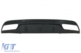 Rear Bumper Diffuser suitable for Mercedes C-Class W205 S205 (2014-2020) with Exhaust Muffler Tips C63 Design Only for Sport Pack Black Edition-image-6044568