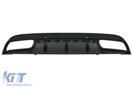 Rear Bumper Diffuser suitable for Mercedes C-Class W205 S205 (2014-2020) with Exhaust Muffler Tips C63 Design Only for Sport Pack Black Edition-image-6044572