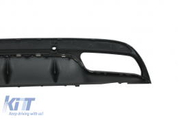 Rear Bumper Diffuser suitable for Mercedes C-Class W205 S205 (2014-2020) with Exhaust Muffler Tips C63 Design Only for Sport Pack Black Edition-image-6044573