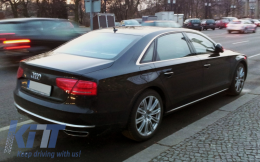 Rear Bumper Diffuser Valance with Exhaust Muffler Tips suitable for Audi A8 D4 (2010-2014) W12 Design-image-6054320