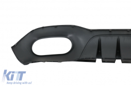 Rear Bumper Diffuser with Black Exhaust and Mirror Cover suitable for Mercedes A-Class V177 Sedan (09.2018-2022)-image-6071031