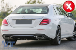 Rear Bumper Diffuser with Black Exhaust Muffler Tips suitable for Mercedes E-Class W213 S213 Standard (2016-2020) E63 Design-image-6094918