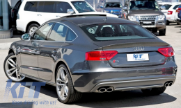 Rear Bumper Diffuser with Exhaust Muffler Tips suitable for Audi A5 8T Sportback Standard Facelift (2012-2015) S5 Design-image-6032043