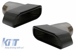 Rear Bumper Diffuser with Exhaust Muffler Tips suitable for BMW 5 Series G30 G31 Limousine Touring (2017-up) M Performance Design Black-image-6058091