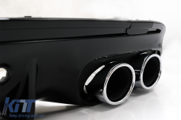 Rear Bumper Diffuser with Exhaust Muffler Tips suitable for Mercedes C-Class W205 S205 Sport Line (2014-2020) C43 Design-image-6078320