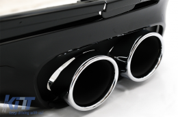 Rear Bumper Diffuser with Exhaust Muffler Tips suitable for Mercedes C-Class W205 S205 Sport Line (2014-2020) C43 Design-image-6078324