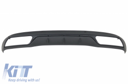 Rear Bumper Diffuser with Muffler Tips suitable for Mercedes C-Class W205 S205 (2014-2018) C63 Look Shadow Black only for Standard Bumper-image-6032967