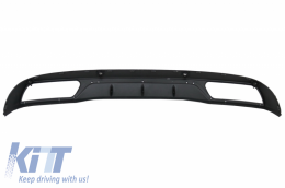 Rear Bumper Diffuser with Muffler Tips suitable for Mercedes C-Class W205 S205 (2014-2018) C63 Look Shadow Black and Chrome for Standard Bumper-image-6048892