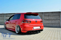 Rear Bumper Extension for Diffuser and Rear Side Splitters suitable for VW Golf VI 6 GTI (2008-2013) Black-image-6077156