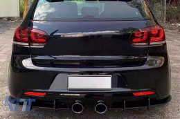 Rear Bumper Extension Splitters for Air Diffuser suitable for VW Golf VI 6 R20 (2008-2013) Black-image-6077173