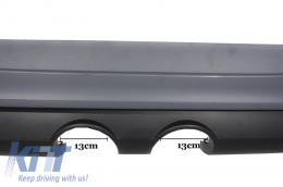 Rear Bumper Extension suitable for VW Golf 5 V (2003-2007) R32 Look with Complete Exhaust System Catback Muffler-image-6021935