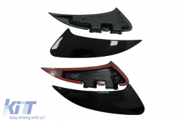 Rear Bumper Flaps Flics Side Fins suitable for Mercedes CLA Shooting Brake X118 CLA Coupe C118 (2019-up) Piano Black CLA 45S Design-image-6070517