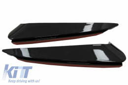 Rear Bumper Flaps Side Fins Flics suitable for Mercedes C Class W205 (2014-2020) Piano Black-image-6044174