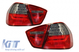 Rear Bumper M3 Design without PDC LED Taillights Red/Smoke suitable for BMW 3 Series E90 2005-2008-image-6021353