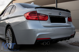 Rear Bumper Spoiler Air Diffuser suitable for BMW 3 Series F30 F31 (2011-up) M-Sport Design Left Double Outlet Piano Black-image-6069963