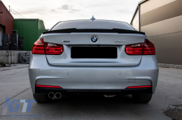 Rear Bumper Spoiler Air Diffuser suitable for BMW 3 Series F30 F31 (2011-up) M-Sport Design Left Double Outlet Piano Black-image-6069964