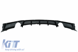 Rear Bumper Spoiler Valance Diffuser Double Outlet for Single Exhaust suitable for BMW 3 Series F30 F31 (2011-2019) M Performance Design Carbon Film Coating-image-6063630