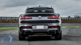 Rear Bumper Spoiler Valance Diffuser Double Outlet with Exhaust Tips suitable for BMW X4 G02 (2018-up) M Sport-image-6075564