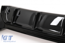 Rear Bumper Spoiler Valance Diffuser Twin Double Outlet suitable for BMW 1 Series F20 F21 LCI (2015-2019) Piano Black-image-6087648