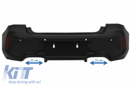 Rear Bumper suitable for BMW 1 Series F20 F21 LCI (2015-06.2019) with Exhaust Muffler Tips Quad M2 Design-image-6050319