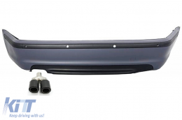 Rear Bumper suitable for BMW 3 Series E46 4D Sedan (1998-2004) M-Technik Design with Exhaust Muffler Tip Matte Carbon Fiber-image-6107145