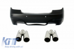 Rear Bumper suitable for BMW 5 Series E60 (2003-2007) M5 Design with Exhaust Muffler Tips and Trunk Spoiler-image-6043470