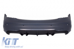 Rear Bumper suitable for Mercedes C-Class W204 (2007-2014) Facelift C63 Design with Exhaust Muffler Tips-image-5999399