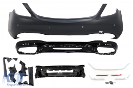 Rear Bumper suitable for Mercedes S-Class W222 Facelift (07.2017-08.2020) Sedan-image-6092679