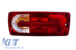 Rear Bumper suitable for Mercedes W463 G-Class (1989-2017) with Taillights Red Clear G63 G65 Design-image-6034319