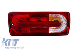 Rear Bumper suitable for Mercedes W463 G-Class (1989-2017) with Taillights Red Clear G63 G65 Design-image-6034320