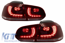 Rear Bumper suitable for VW Golf 6 VI (2008-2012) with Exhaust System and Taillights FULL LED Dynamic Sequential Turning Light GTI Design-image-6063797