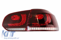 Rear Bumper suitable for VW Golf 6 VI (2008-2012) with Exhaust System and Taillights FULL LED Dynamic Sequential Turning Light GTI Design-image-6063799