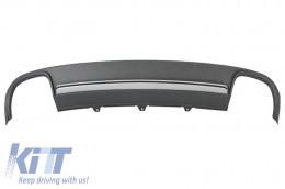 Rear Bumper Valance Air Diffuser and Exhaust Muffler Tips with LED Taillights Dynamic Black/Smoke suitable for AUDI A4 B8 8K Pre Facelift Avant 2008-2011 S4 Design-image-6046329