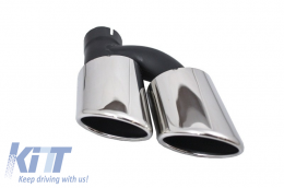 Rear Bumper Valance Air Diffuser Exhaust Muffler Tips suitable for Audi A4 B8 Pre Facelift Limousine Avant (2008-2011) S4 Design-image-6026752