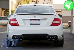 Rear Bumper Valance Air Diffuser Muffler Tips suitable for Mercedes C-class W204 AMG Sport Line (2012-2014) Limousine-image-6074283